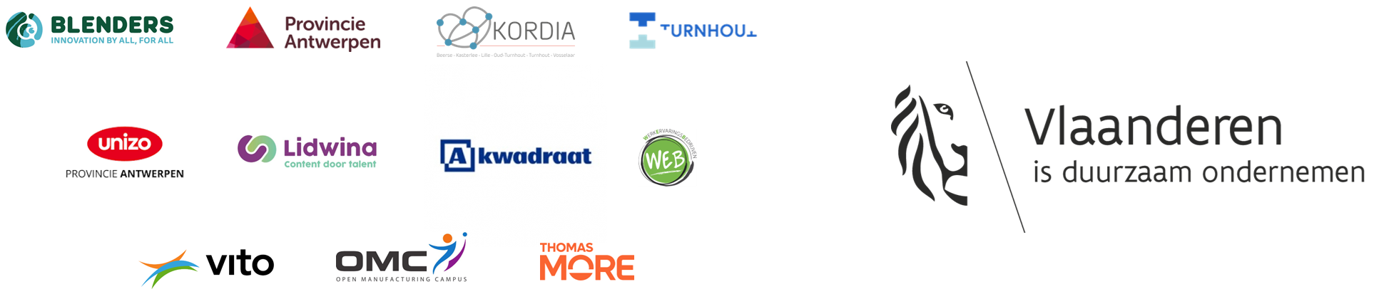 Logos banner Sociaal Circulaire Hub Kempen 2024 2025 met Vlaanderen is Duurzaam Ondernemen update